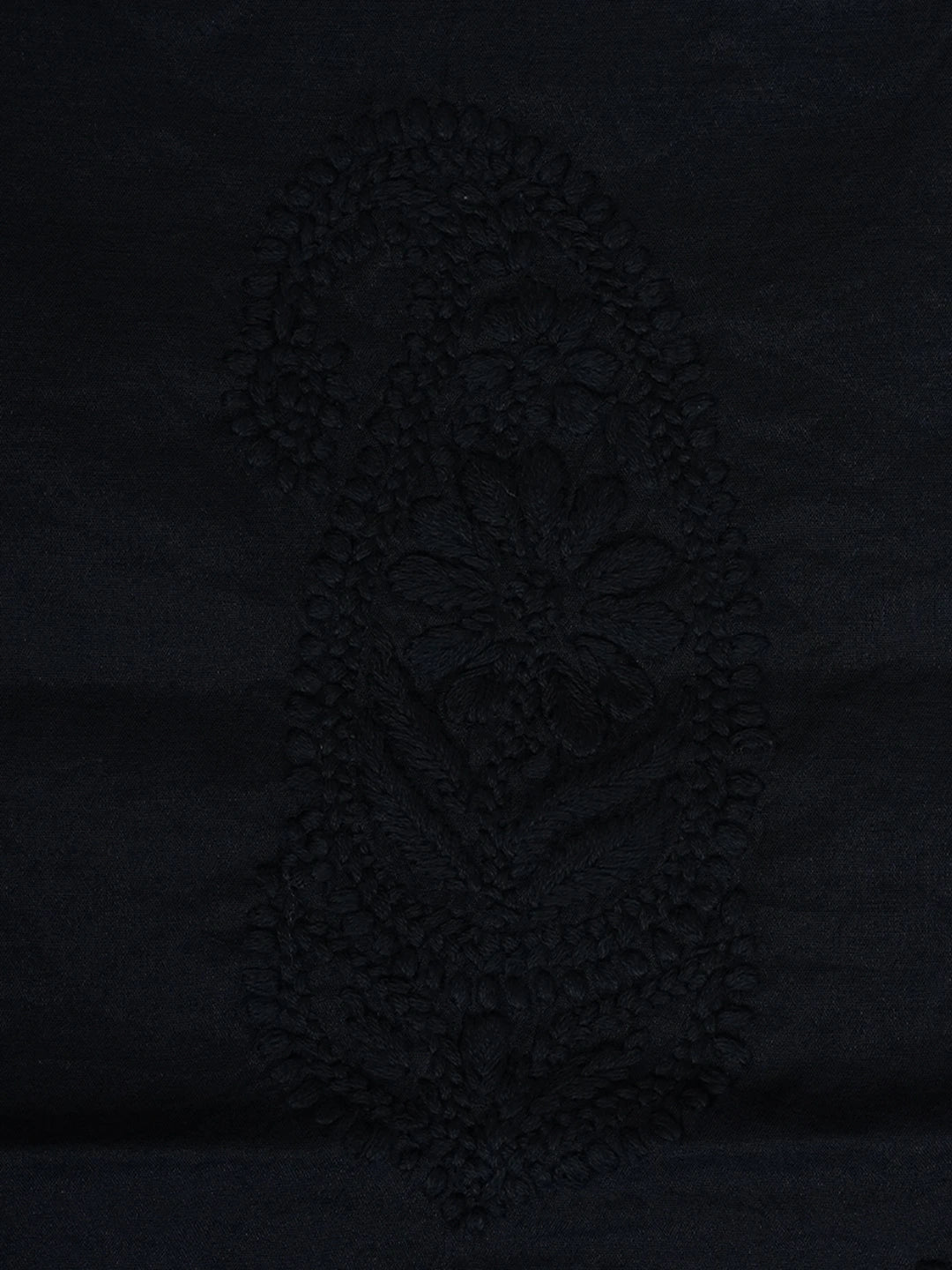 Ada Hand Embroidered Black Chanderi Lucknowi Chikankari Unstitched Men's Kurta Piece 01A618495