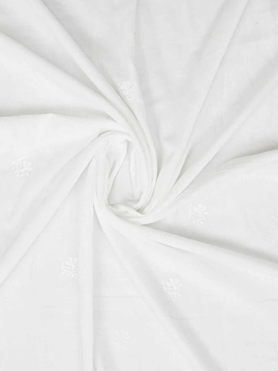 Ada Hand Embroidered White Cotton Lucknowi Chikankari Dupatta 01A571579