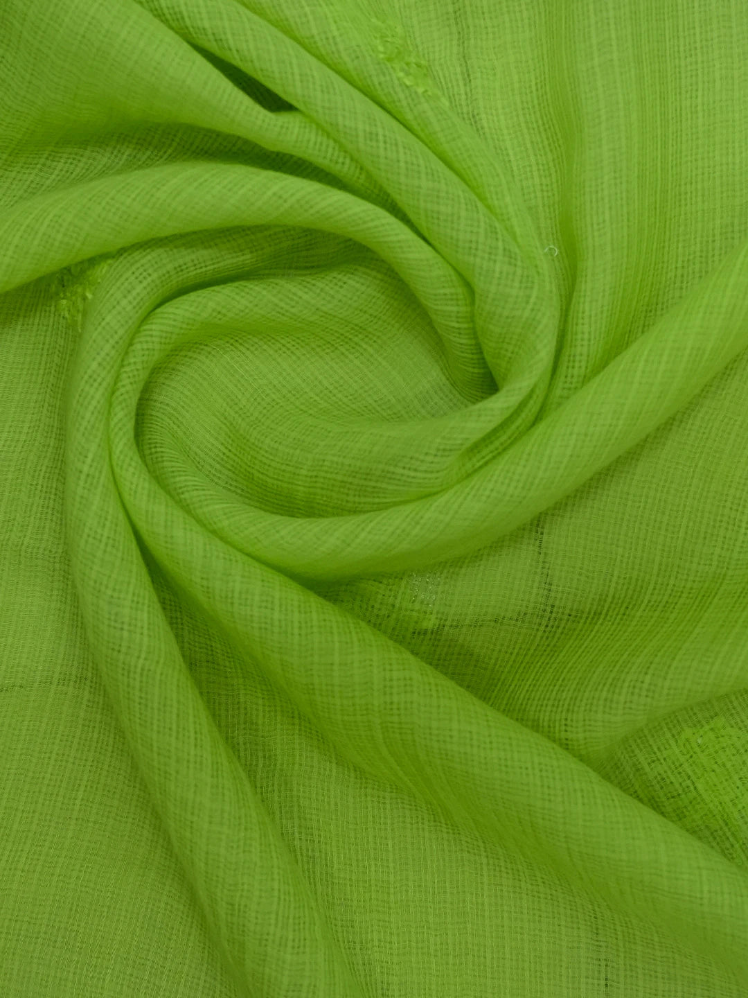 Ada Hand Embroidered Green Kota Lucknowi Chikankari Dupatta With Muqaish Work 01A641056