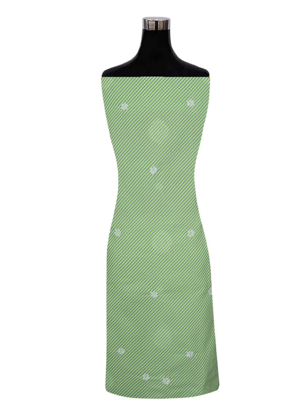 Ada Hand Embroidered Green Cotton Lucknowi Chikankari Unstitched Kurta Piece 01A593028