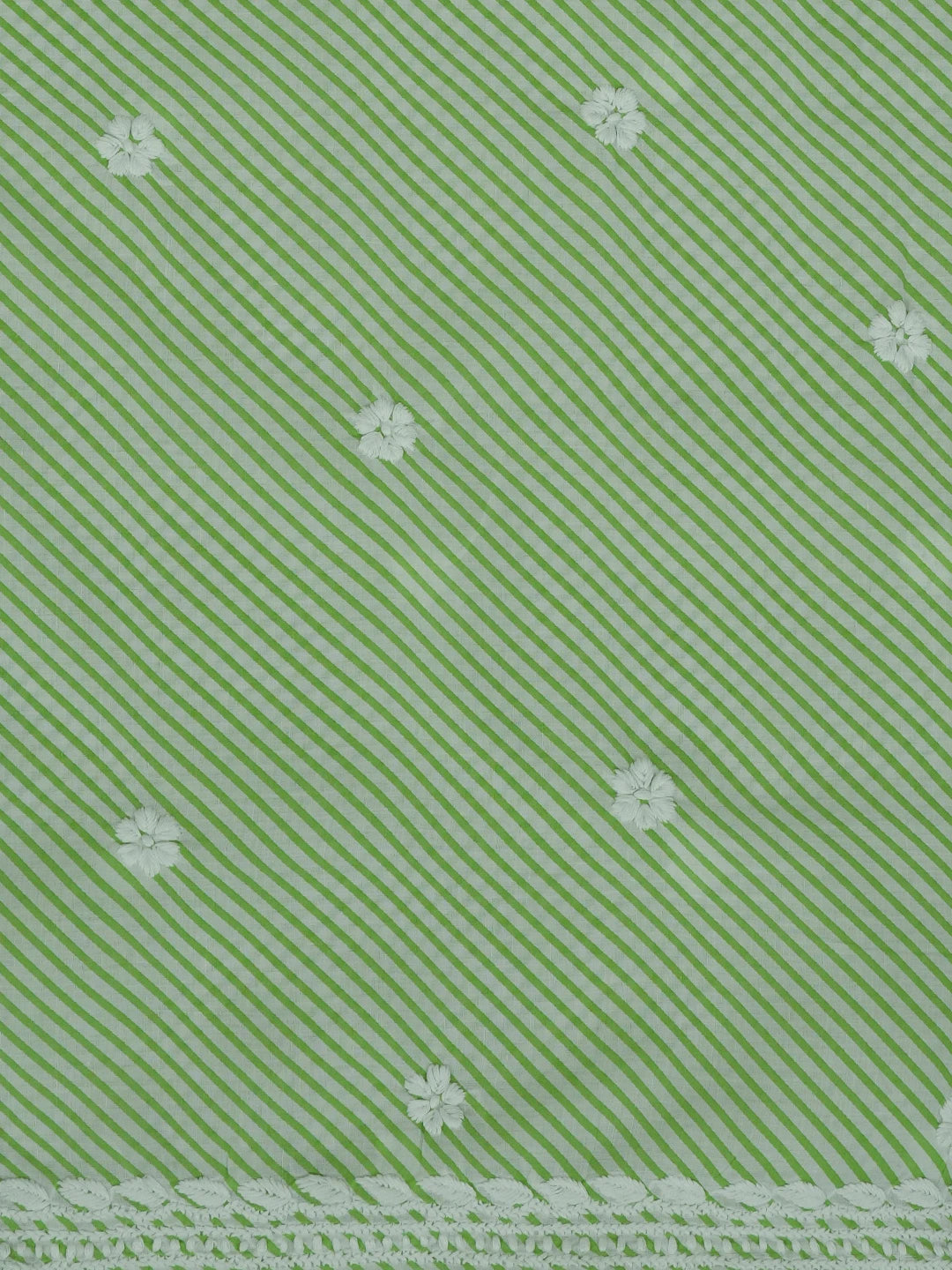 Ada Hand Embroidered Green Cotton Lucknowi Chikankari Unstitched Kurta Piece 01A593028