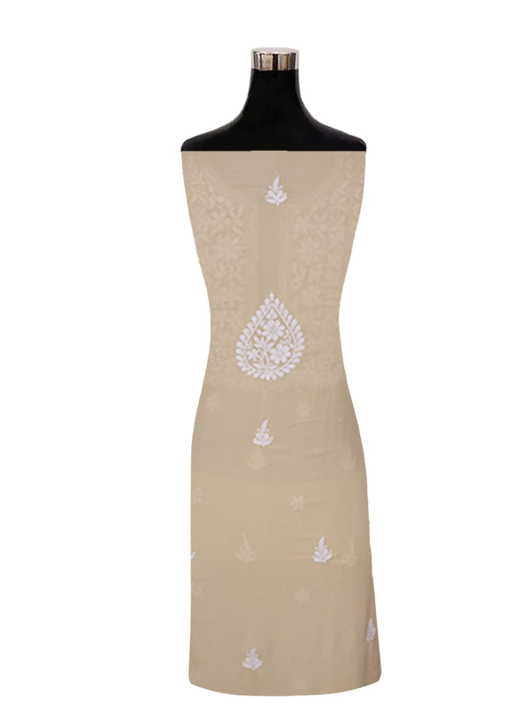 Ada Hand Embroidered Fawn Modal Lucknowi Chikankari Unstitched Kurta Piece 01A638719