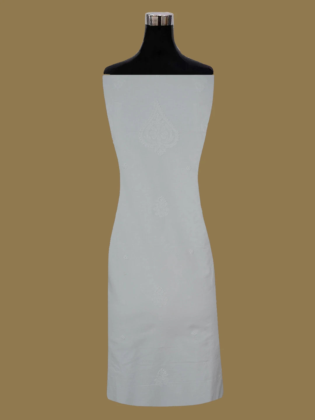 Ada Hand Embroidered White Cotton Lucknowi Chikankari Unstitched Kurta Piece 01A613502