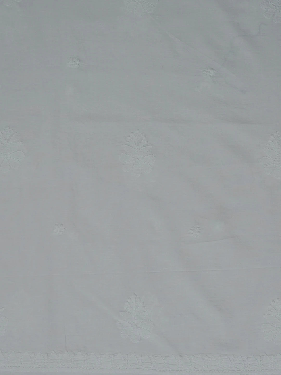 Ada Hand Embroidered White Cotton Lucknowi Chikankari Unstitched Kurta Piece 01A613502
