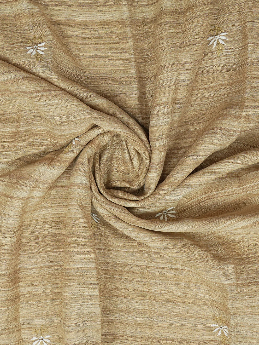 Ada Hand Embroidered Fawn Silk Lucknowi Chikankari Dupatta 01A256214
