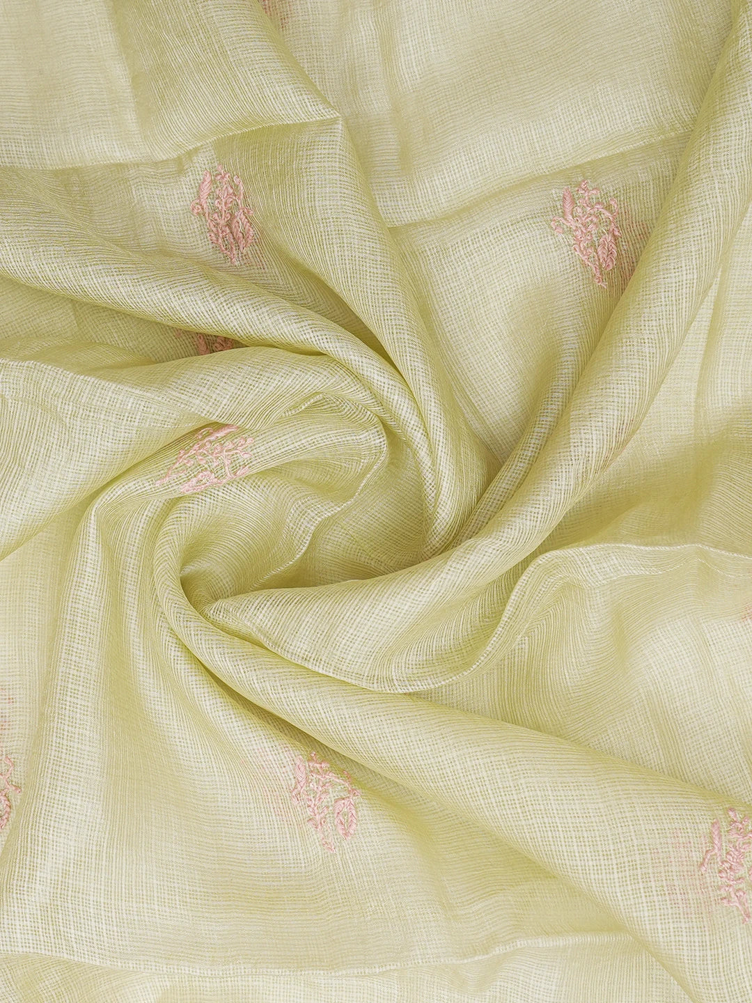 Ada Hand Embroidered Mehandi Green Kota Lucknowi Chikankari Dupatta 01A415775