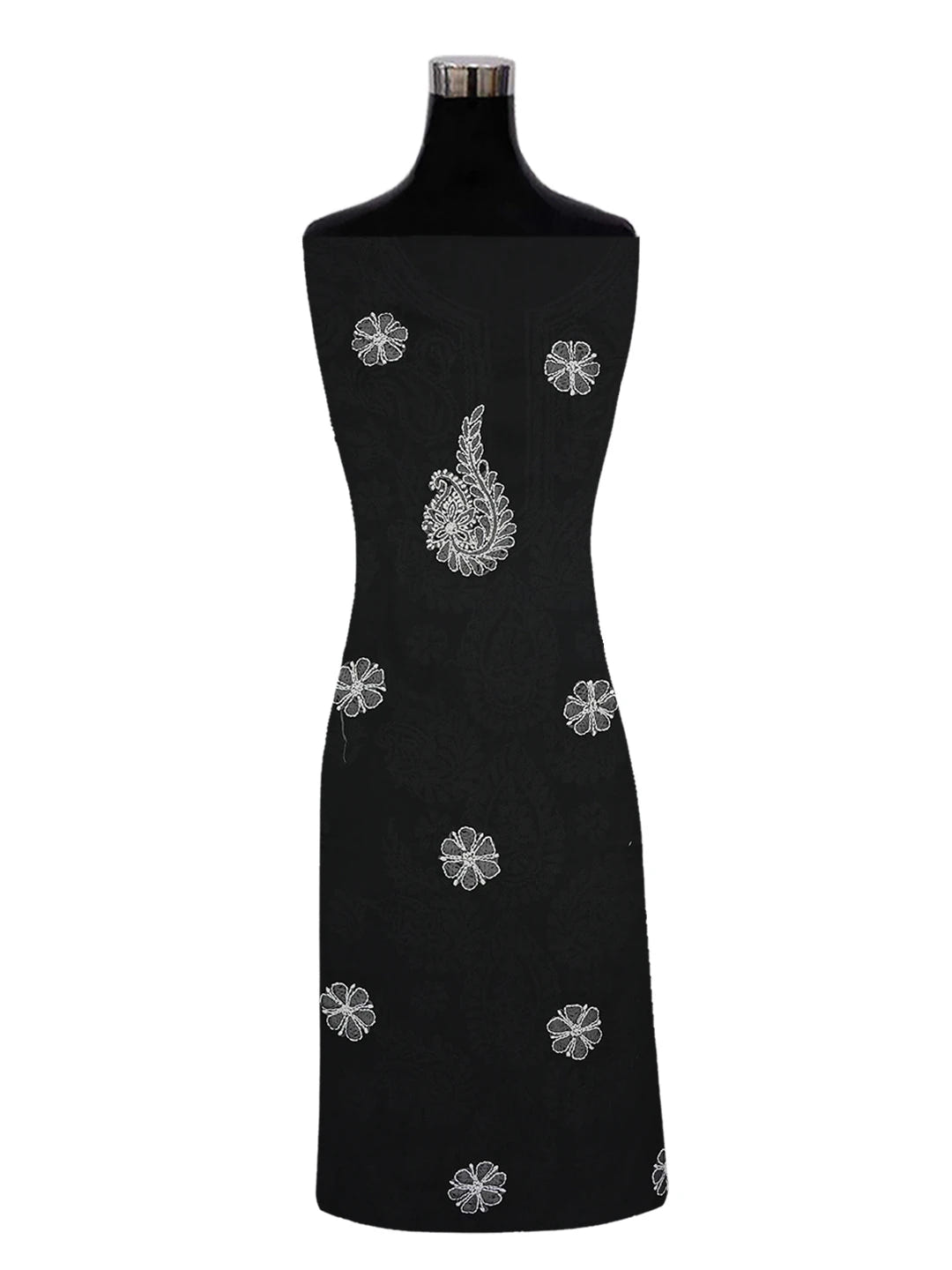 Ada Hand Embroidered Black Georgette Lucknowi Chikankari Unstitched Suit Piece 01A623752