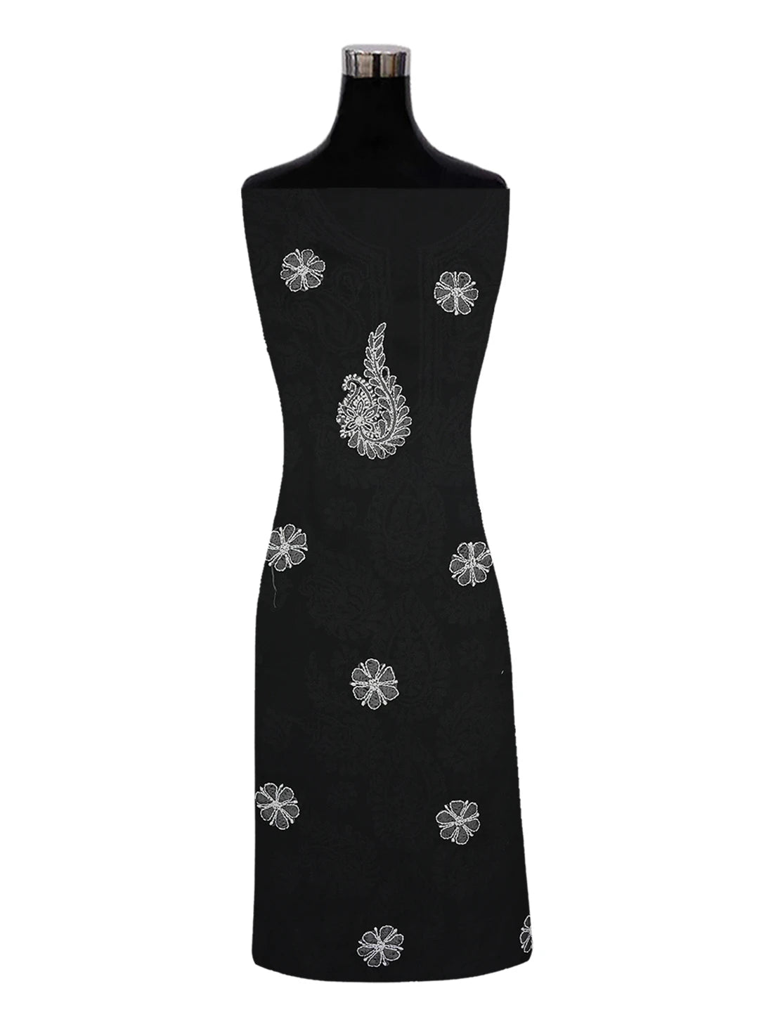 Ada Hand Embroidered Black Georgette Lucknowi Chikankari Unstitched Suit Piece 01A623752