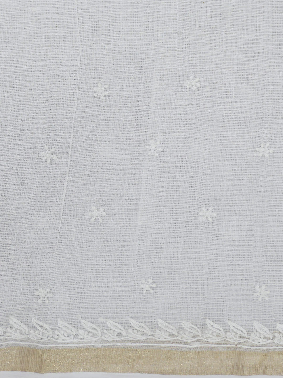 Ada Hand Embroidered White Kota Lucknowi Chikankari Saree With Blouse 01A632492