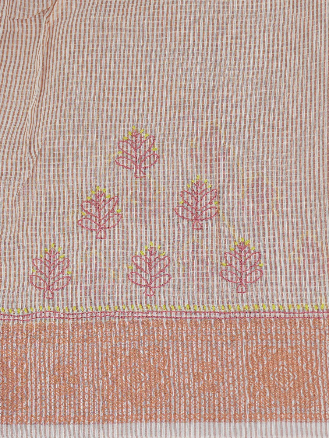 Ada Hand Embroidered White Chanderi Lucknowi Chikankari Saree With Blouse 01A592590