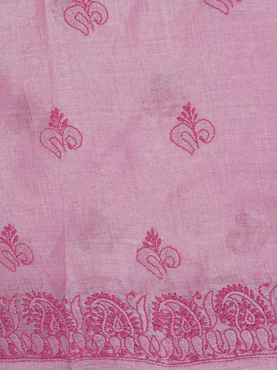 Ada Hand Embroidered Mulberry Pink Silk Lucknowi Chikankari Unstitched Suit Piece 01A604480