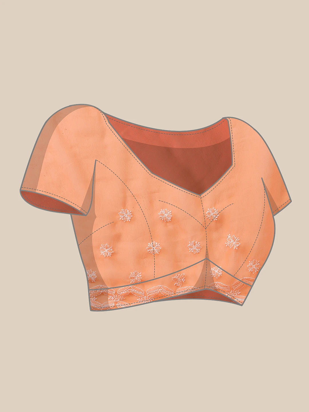 Ada Hand Embroidered Rust Georgette Lucknowi Chikankari Saree With Blouse  A129558