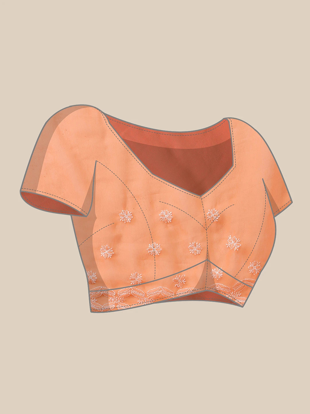 Ada Hand Embroidered Rust Georgette Lucknowi Chikankari Saree With Blouse  A129558