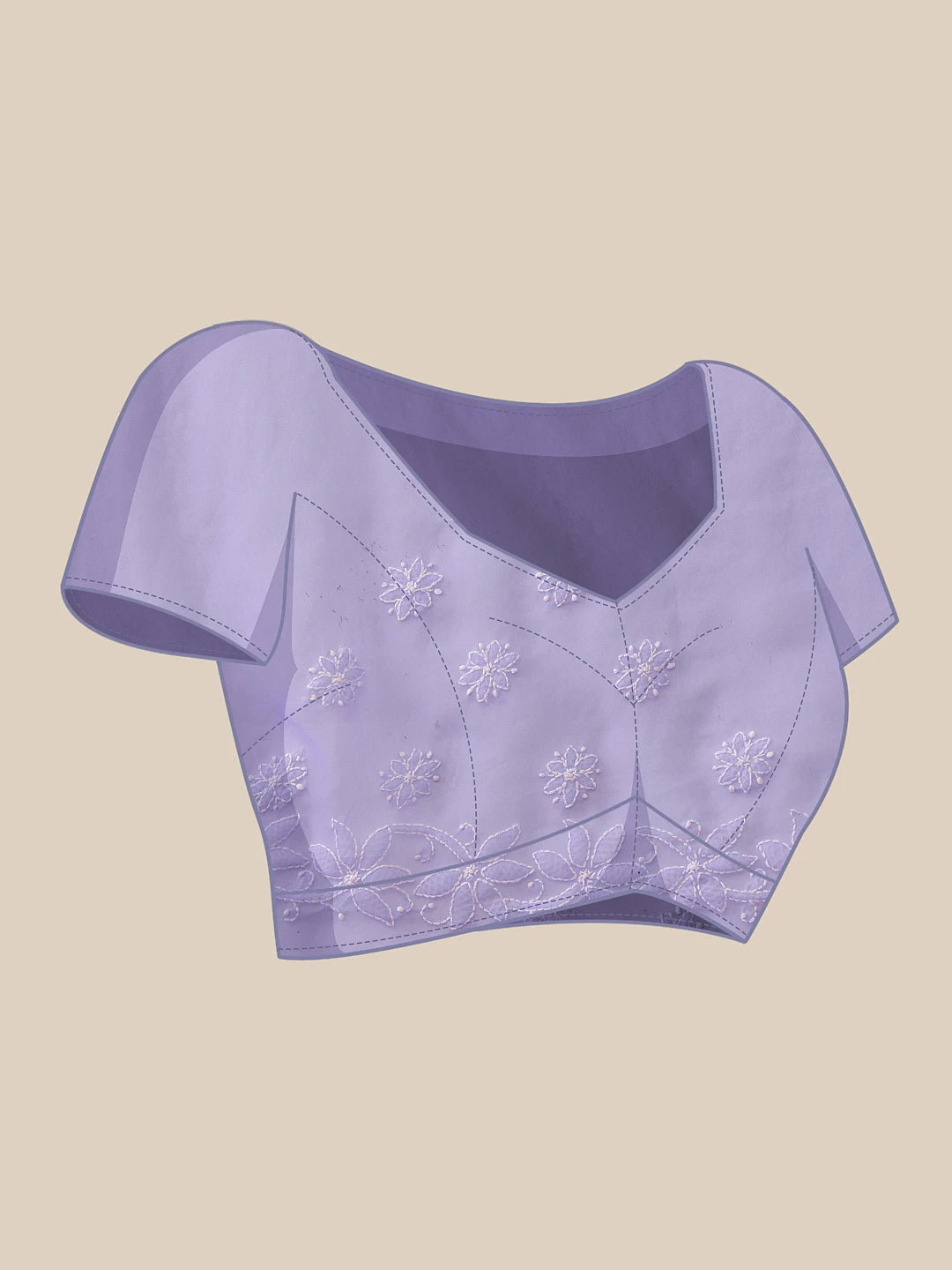 Ada Hand Embroidered Mauve Goergette Lucknowi Chikankari Saree With Blouse A311371