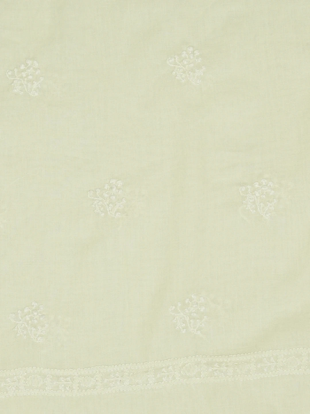 Ada Hand Embroidered Lemon Cotton Lucknowi Chikankari Unstitched Kurta Dupatta Set 01A628691