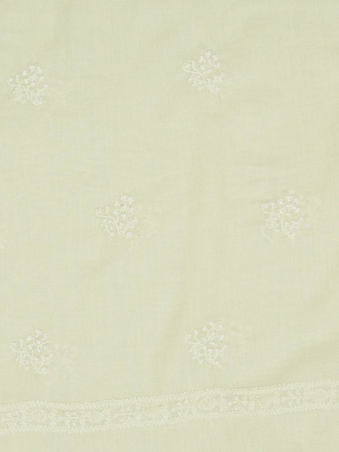 Ada Hand Embroidered Lemon Cotton Lucknowi Chikankari Unstitched Kurta Dupatta Set 01A628691