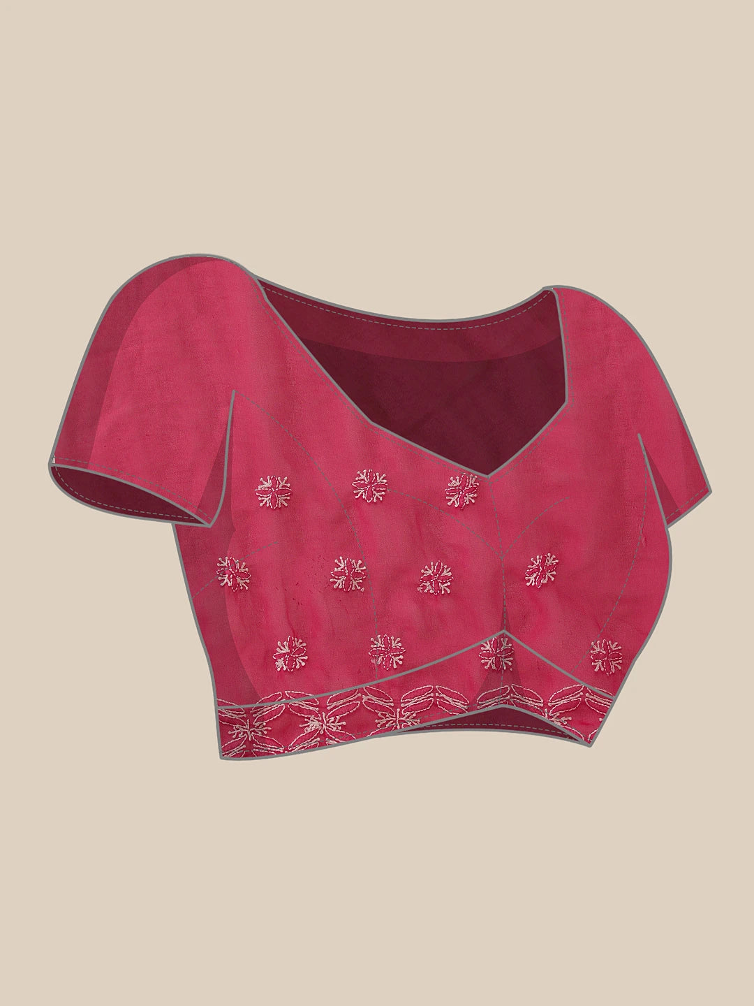 Ada Hand Embroidered Magenta Georgette Lucknowi Chikankari Saree With Blouse A311379