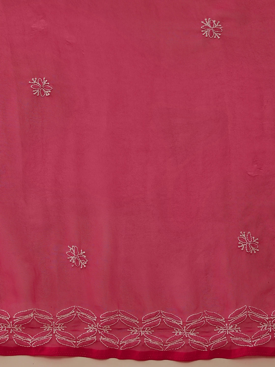 Ada Hand Embroidered Magenta Georgette Lucknowi Chikankari Saree With Blouse A311379