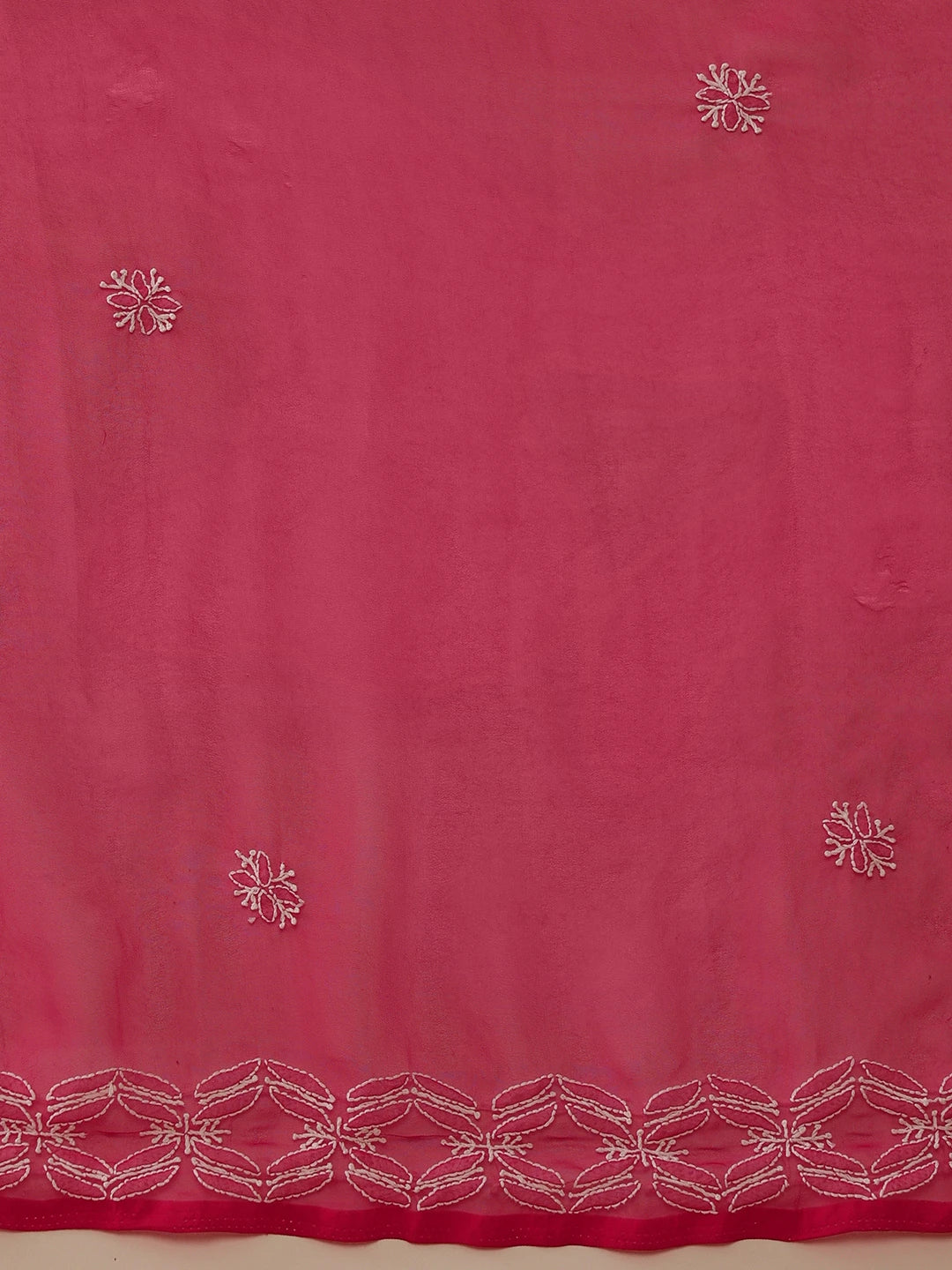 Ada Hand Embroidered Magenta Georgette Lucknowi Chikankari Saree With Blouse A311379