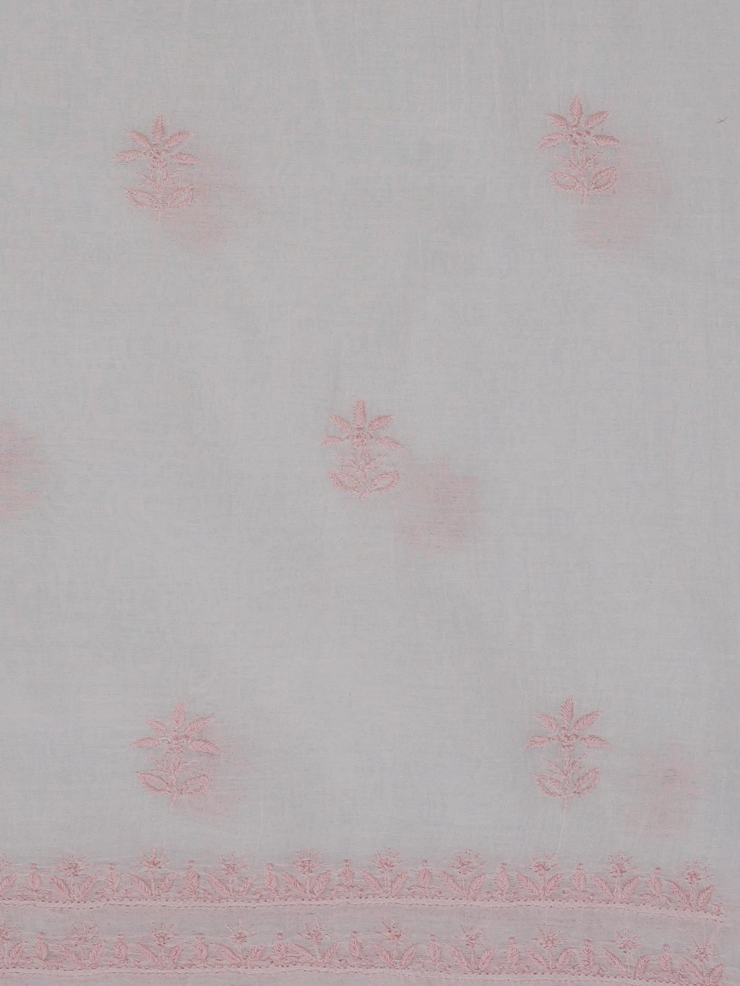 Ada Hand Embroidered Off White Chanderi Lucknowi Chikankari Unstitched Kurta Dupatta Set 01A643130