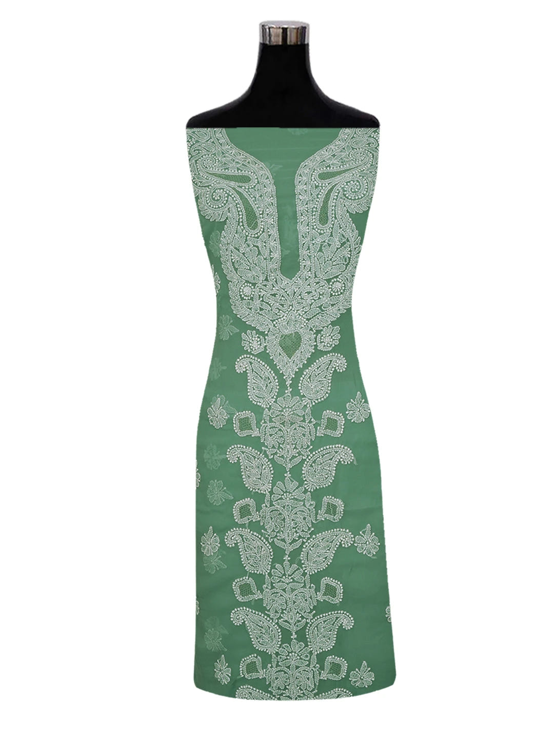 Ada Hand Embroidered Saga Green Georgette Lucknowi Chikankari Unstitched Suit Piece 01A643901