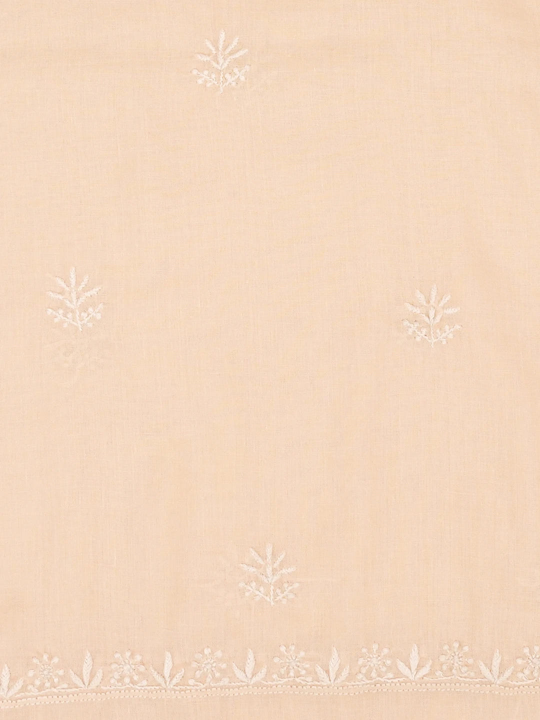 Ada Hand Embroidered Light Peach Cotton Lucknowi Chikankari Unstitched Suit Piece 01A370351