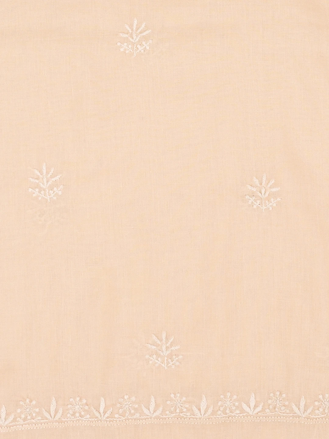 Ada Hand Embroidered Light Peach Cotton Lucknowi Chikankari Unstitched Suit Piece 01A370351