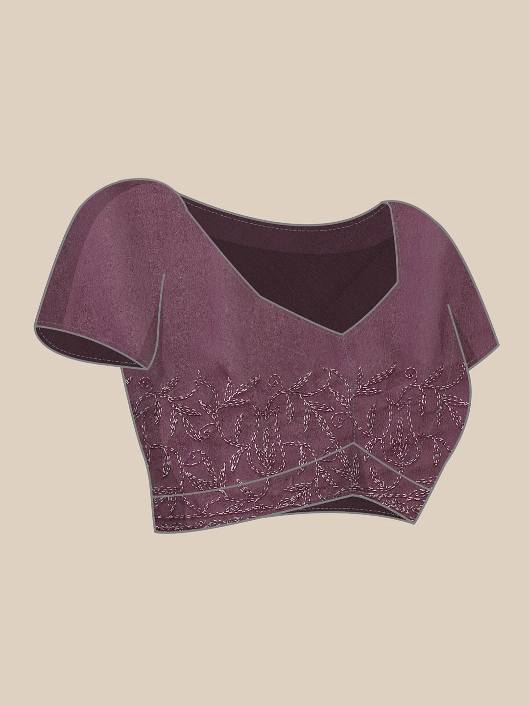 Ada Hand Embroidered Wine Georgette Lucknowi Chikan Saree with Blouse A311381