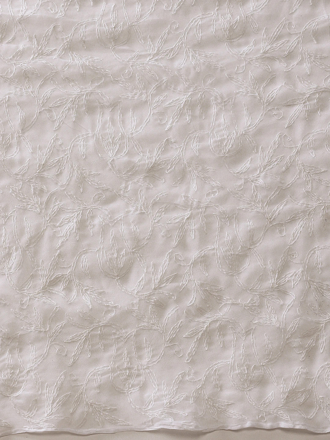Ada Hand Embroidered White Georgette Lucknowi Chikankari Saree With Blouse A311382