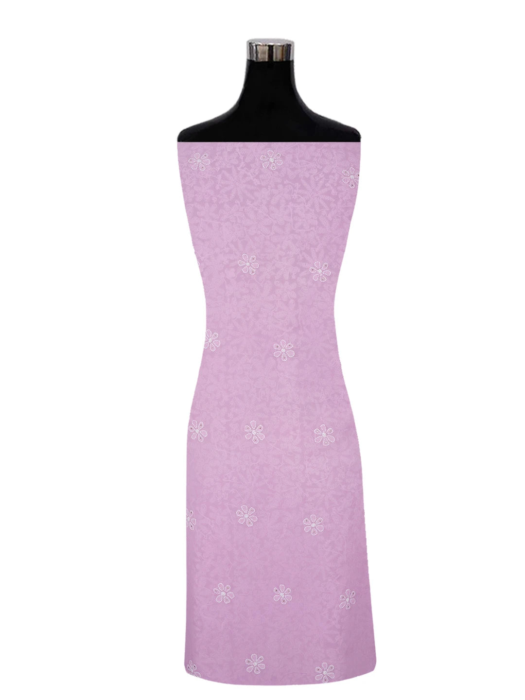 Ada Hand Embroidered Opera Mauve  Pure Georgette Lucknowi Chikankari Unstitched Kurta Piece With Muqaish Work A302842
