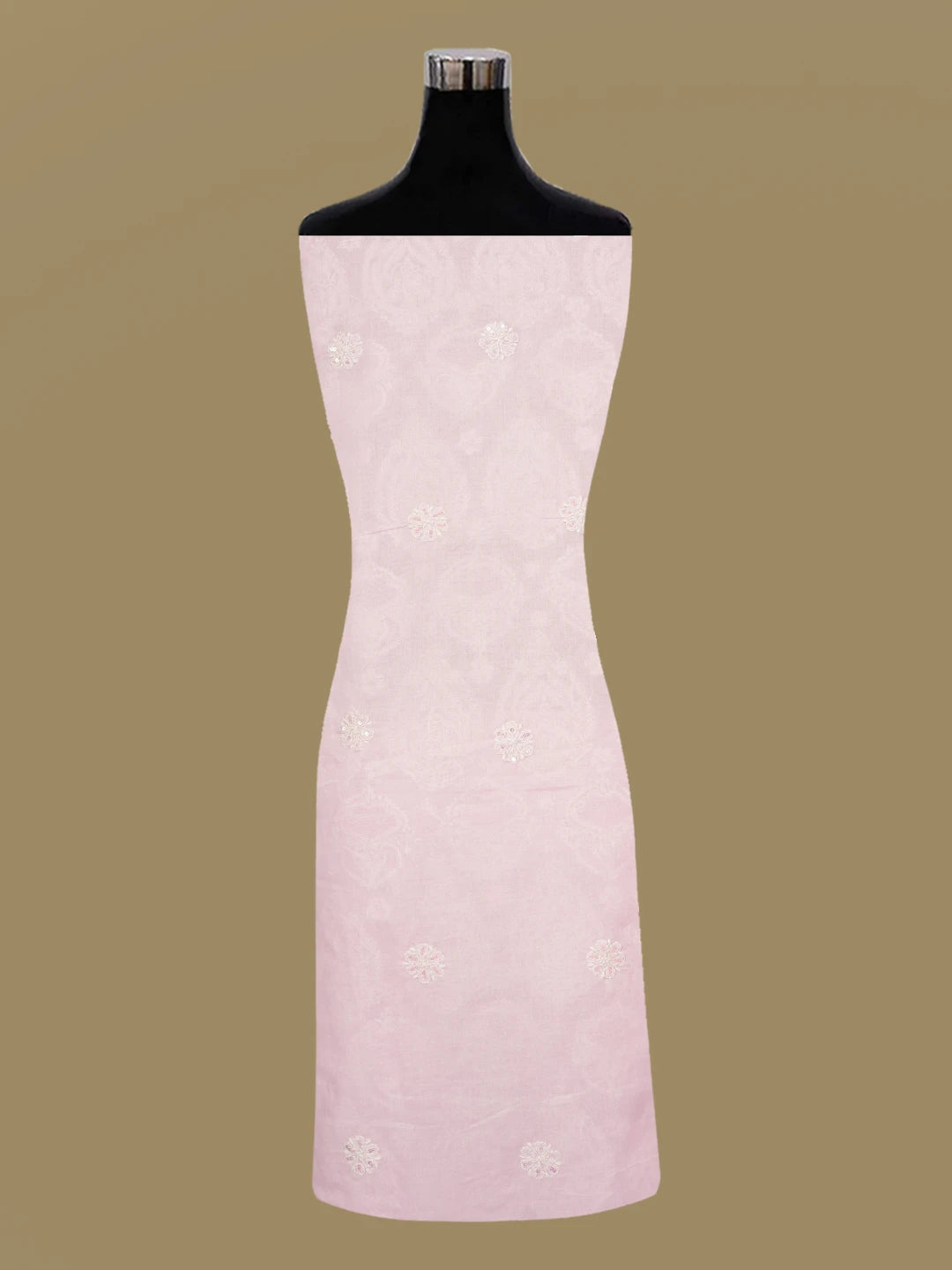 Ada Hand Embroidered Pink Cotton Lucknowi Chikankari Unstitched Suit Piece 01A604931