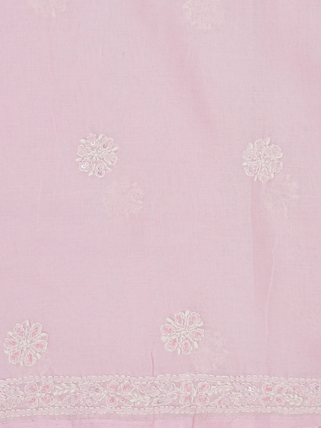 Ada Hand Embroidered Pink Cotton Lucknowi Chikankari Unstitched Suit Piece 01A604931