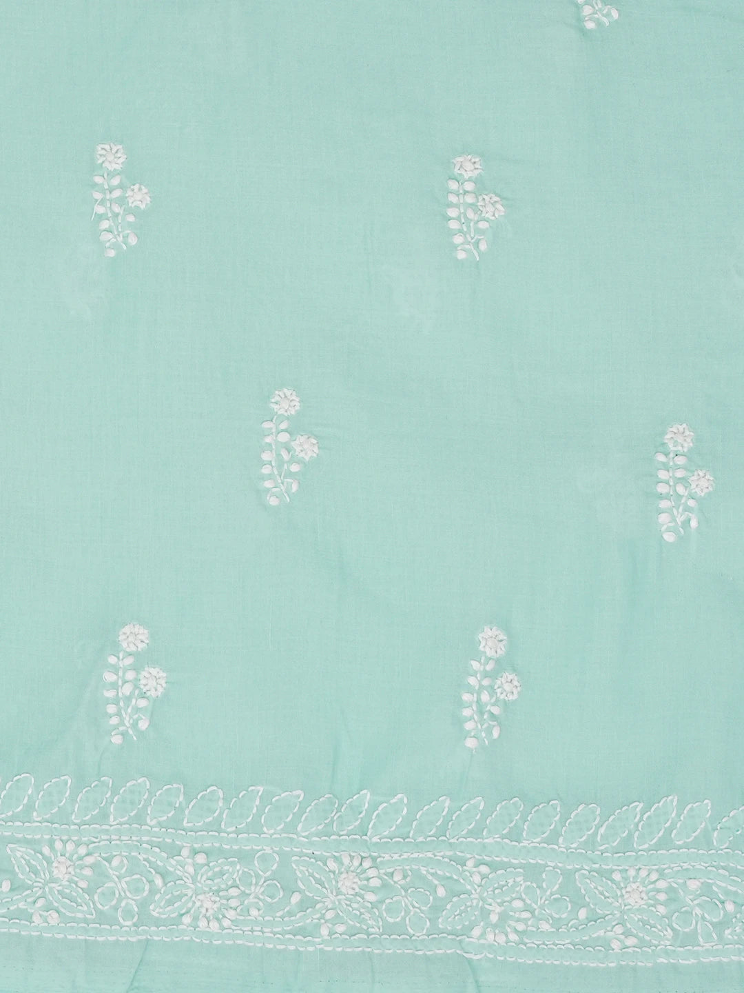Ada Hand Embroidered Ice Blue Cotton Lucknowi Chikankari Unstitched Suit Piece 01A647409