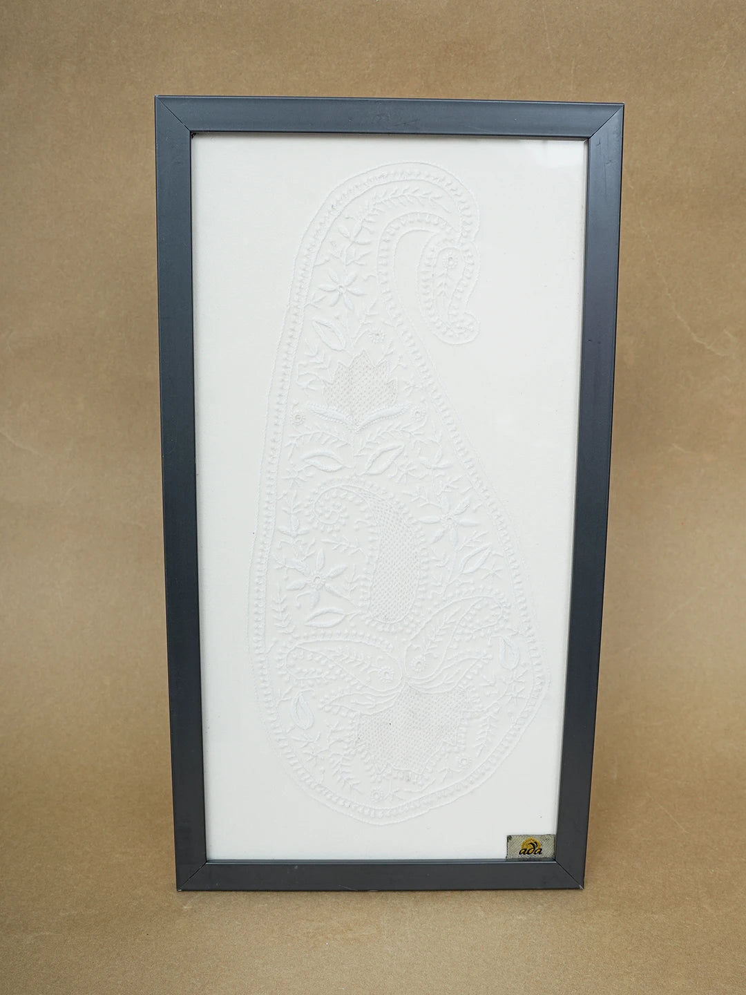 Ada Hand Embroidered White Pure Georgette Lucknowi Chikankari Frame  01A603498