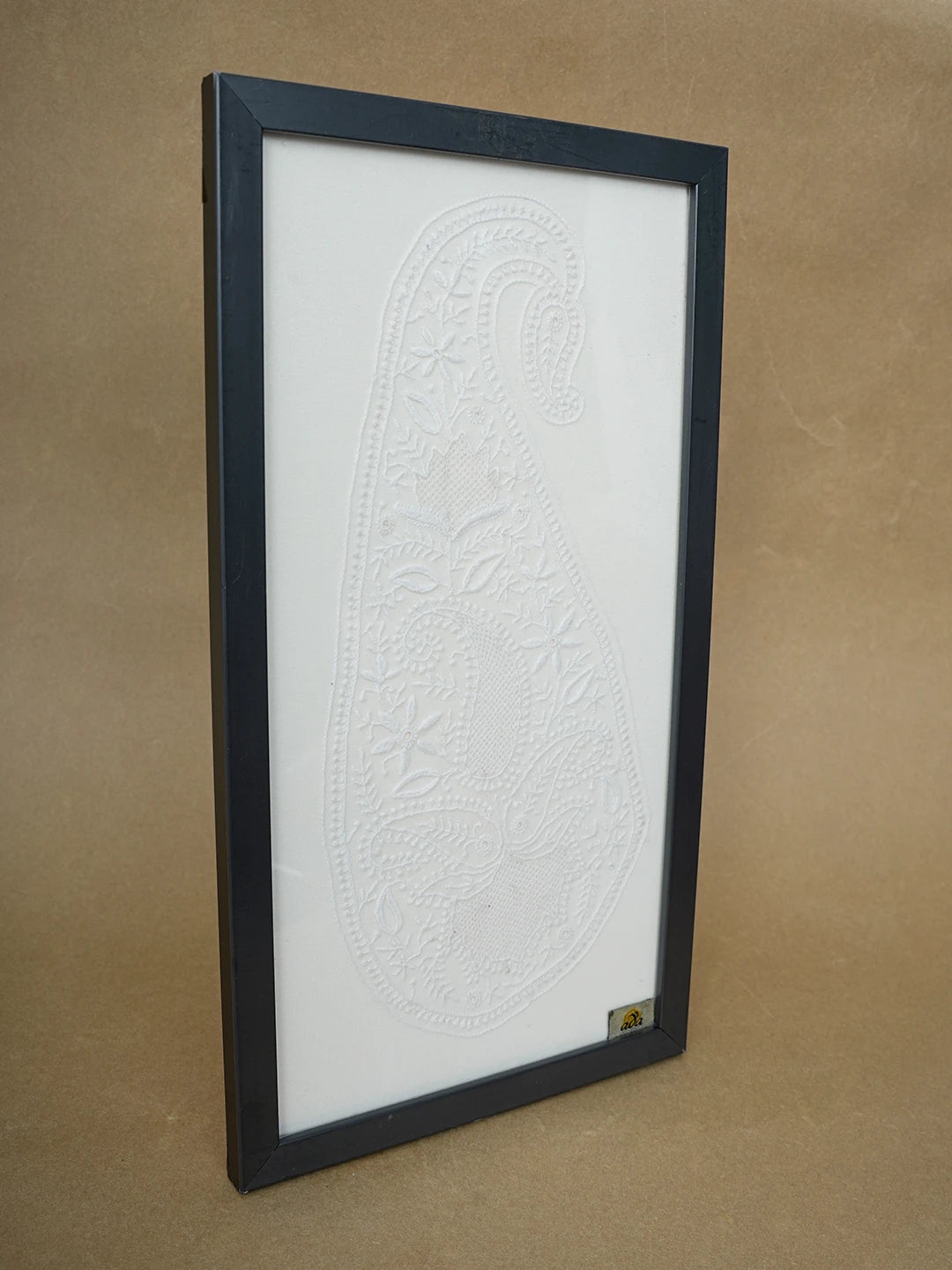 Ada Hand Embroidered White Pure Georgette Lucknowi Chikankari Frame  01A603498