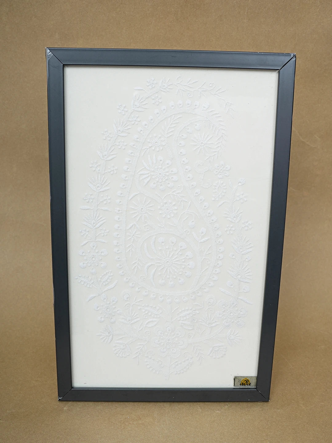 Ada Hand Embroidered White Pure Georgette Lucknowi Chikankari Frame 01A603510