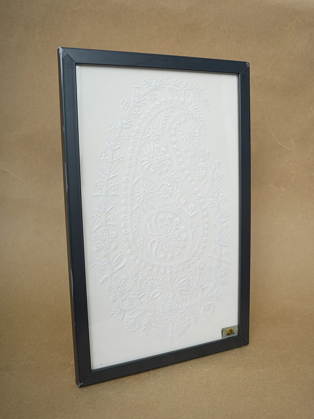 Ada Hand Embroidered White Pure Georgette Lucknowi Chikankari Frame 01A603510