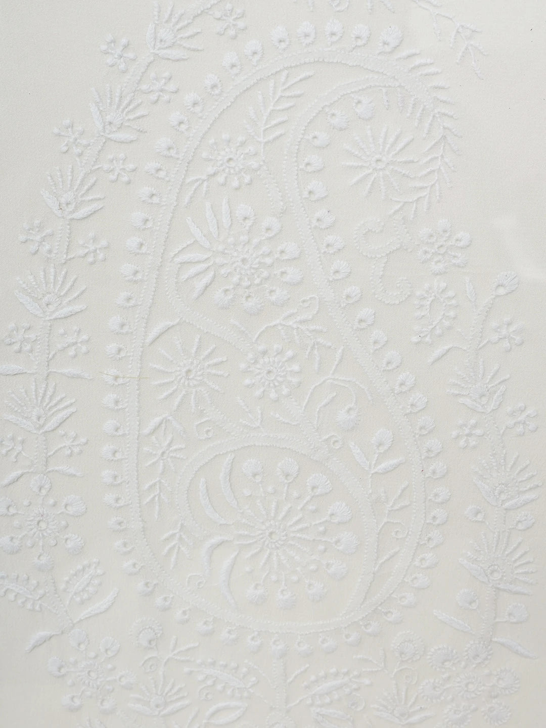 Ada Hand Embroidered White Pure Georgette Lucknowi Chikankari Frame 01A603510