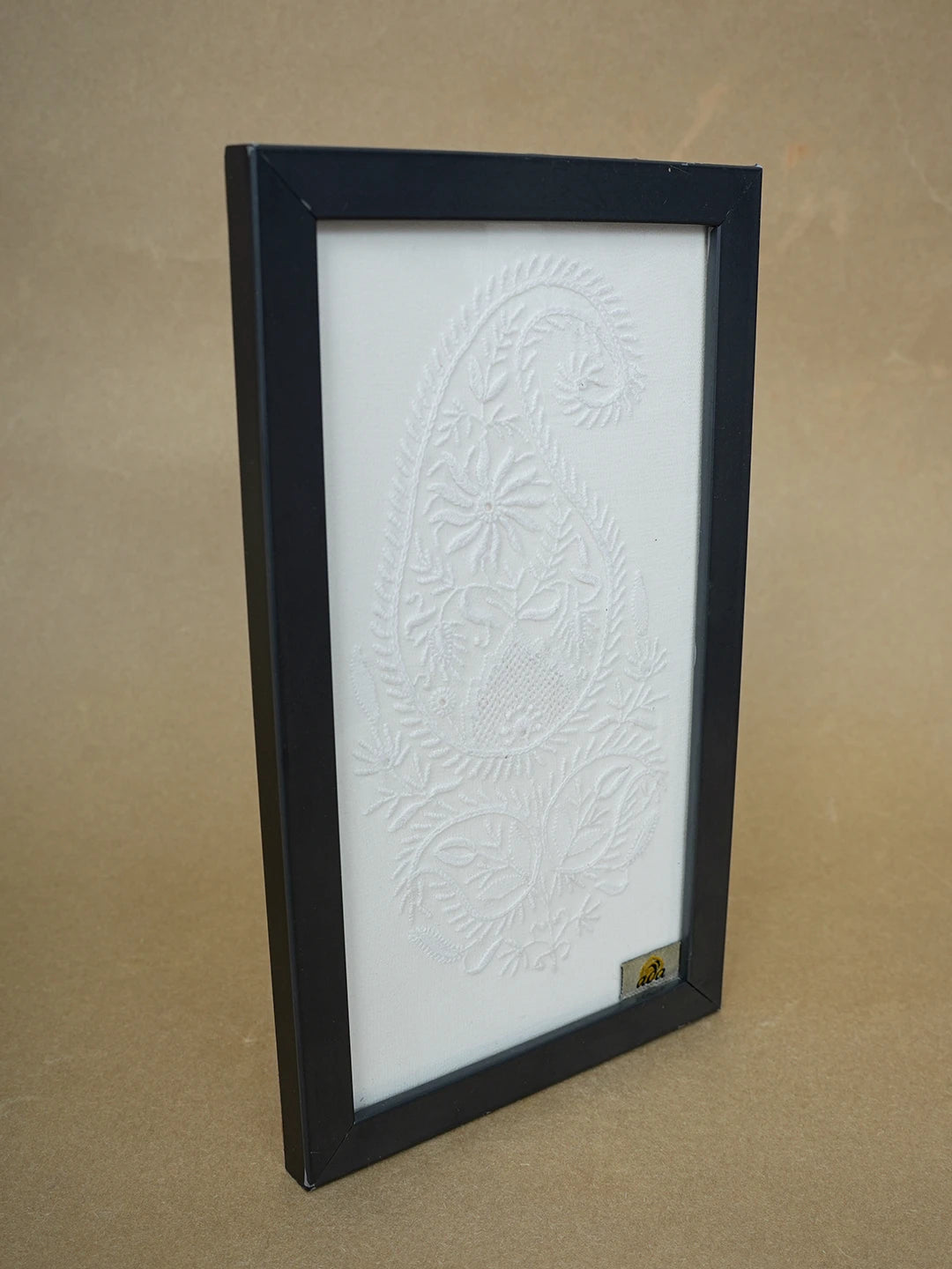 Ada Hand Embroidered White Pure Georgette Lucknowi Chikankari Frame 01A603504