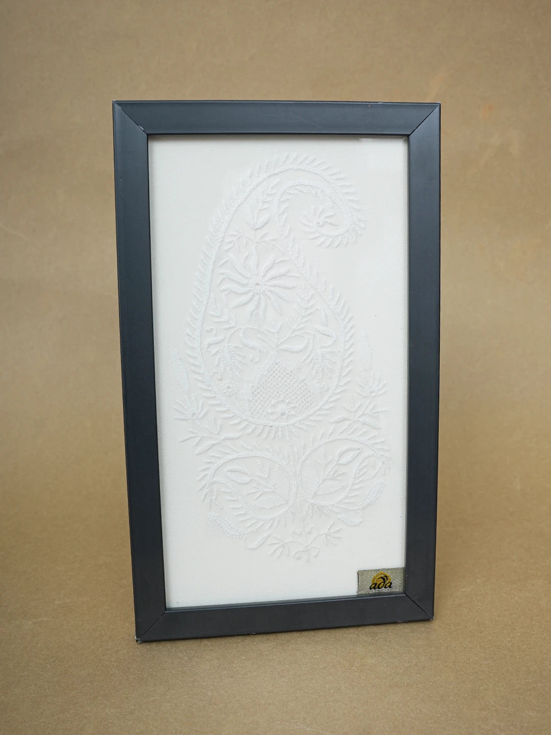Ada Hand Embroidered White Pure Georgette Lucknowi Chikankari Frame 01A603504