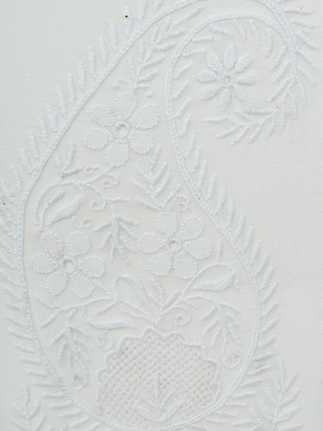 Ada Hand Embroidered White Pure Georgette Lucknowi Chikankari Frame 01A603503