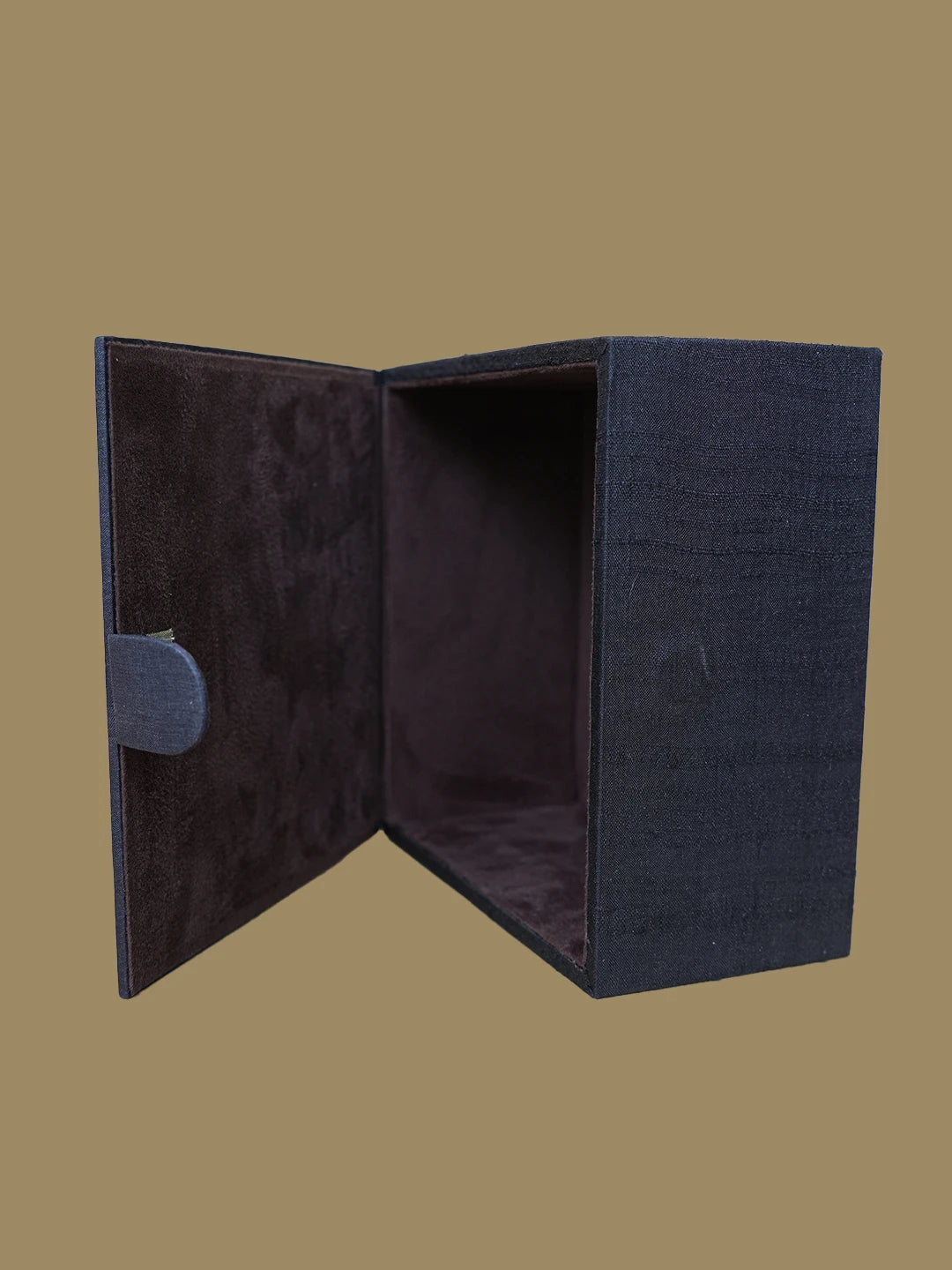 Ada Hand Embroidered Black Silk Lucknowi Chikankari Utility Box With Zari Work 01A629671