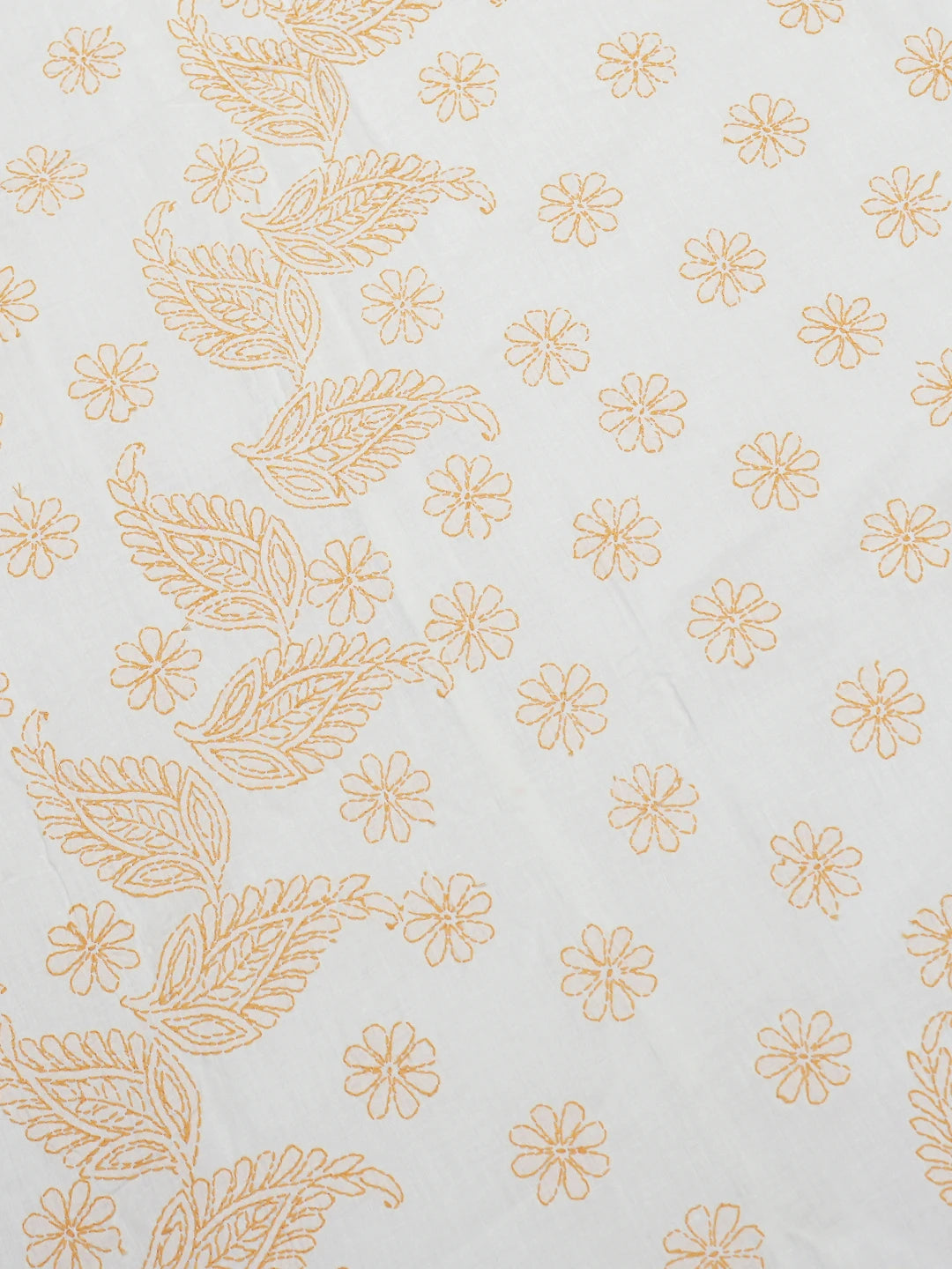 Ada Hand Embroidered White Cotton Lucknowi Chikankari Bed Sheet With Pillow Cover Set 01A608532