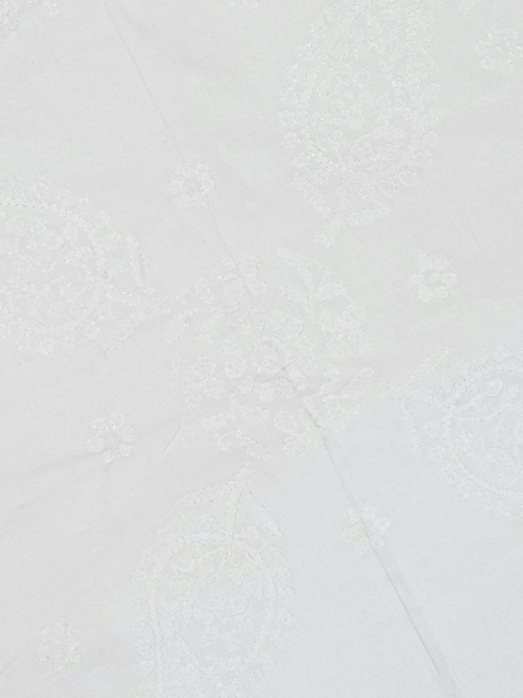 Ada Hand Embroidered White Cotton Lucknowi Chikankari Cushion Cover 01A616727
