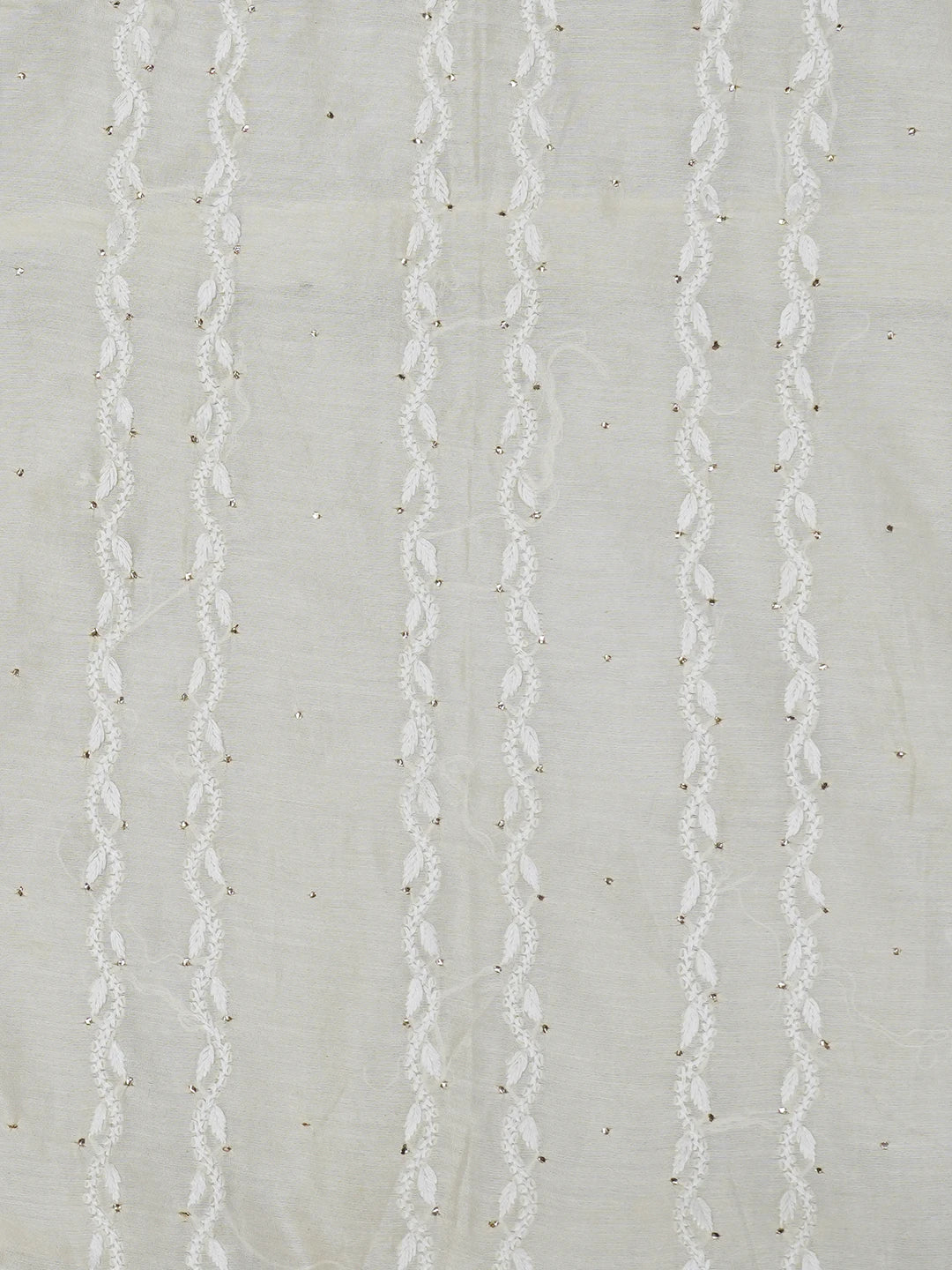 Ada Hand Embroidered Beige Chanderi Lucknowi Chikankari Cushion Cover With Mukaish Work 01A630904