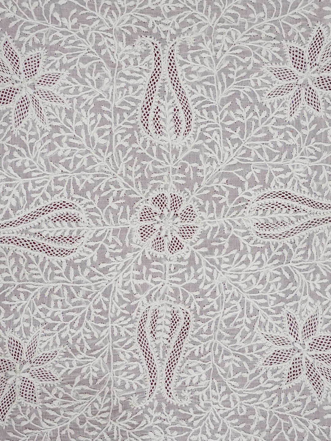 Ada Hand Embroidered White Cotton Lucknowi Chikan Napkin 01A629993