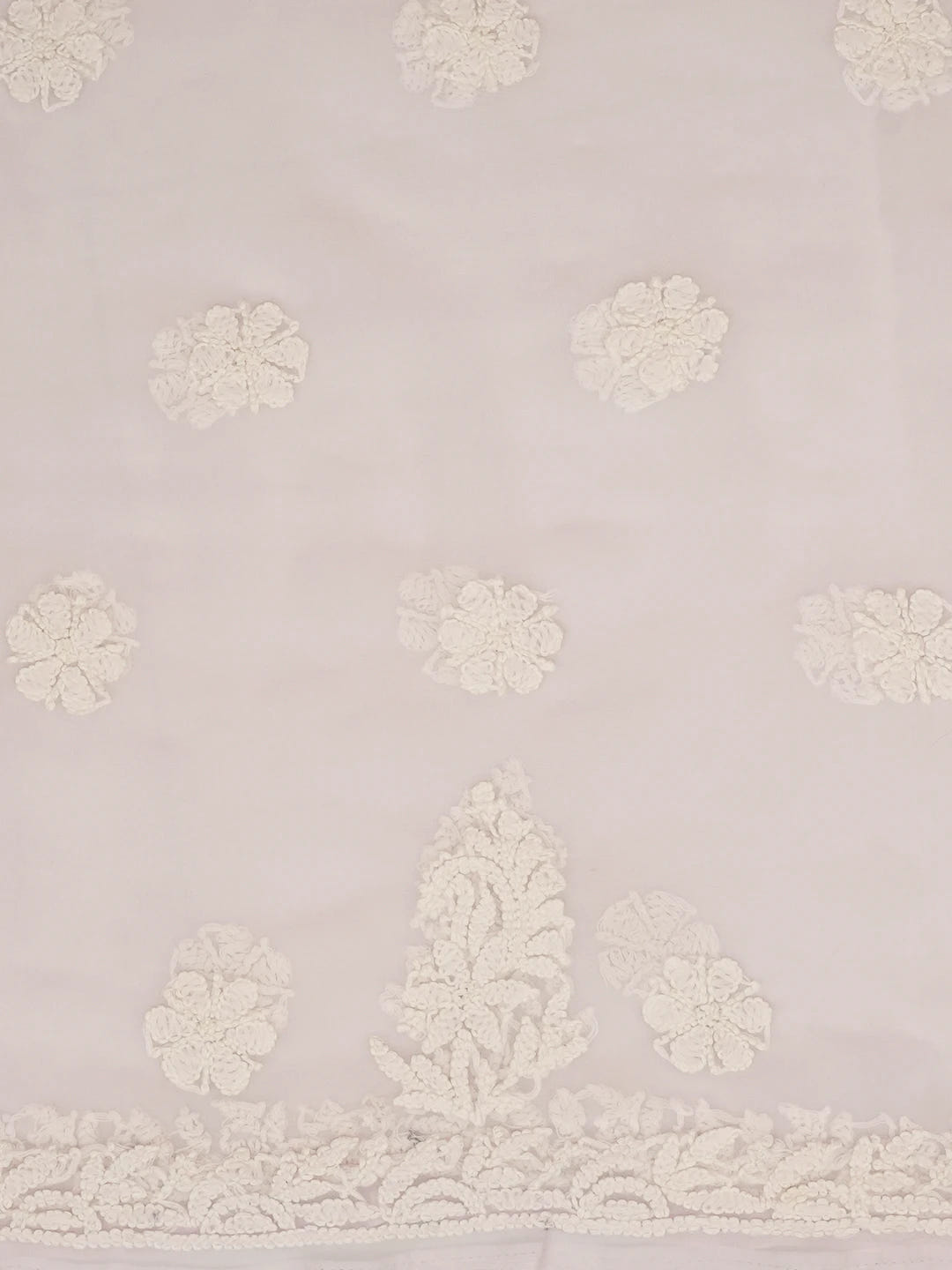 Ada Hand Embroidered Powder Pink Georgette Lucknowi Chikankari Unstitched Suit Piece 01A643943