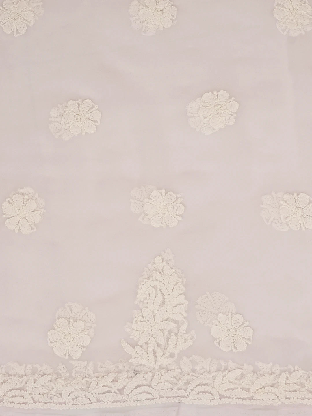 Ada Hand Embroidered Powder Pink Georgette Lucknowi Chikankari Unstitched Suit Piece 01A643943