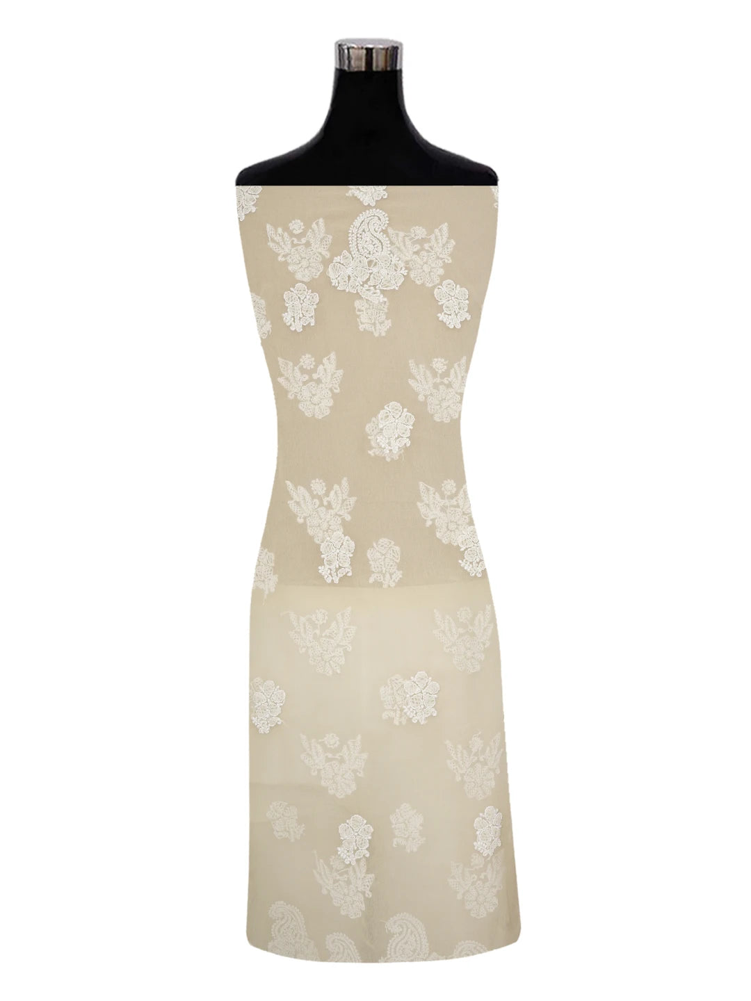 Ada Hand Embroidered Fawn Georgette Lucknowi Chikankari Unstitched Suit Piece 01A643957