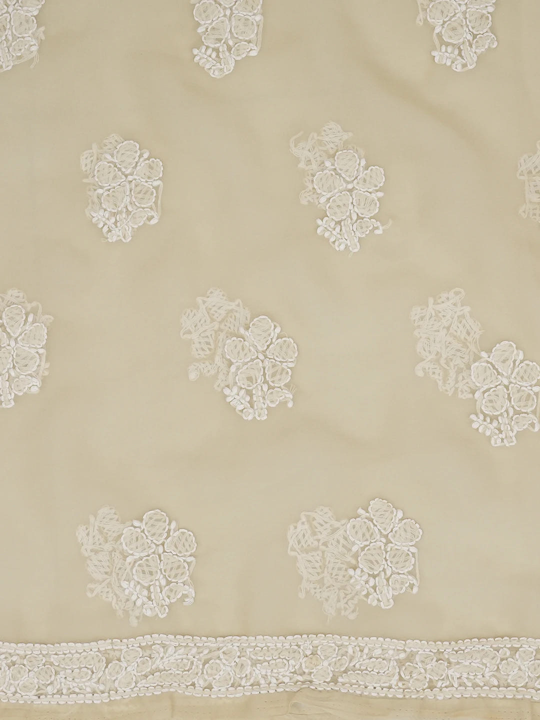 Ada Hand Embroidered Fawn Georgette Lucknowi Chikankari Unstitched Suit Piece 01A643957